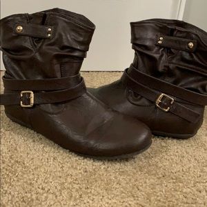 Avenue Booties with Gold Buckle